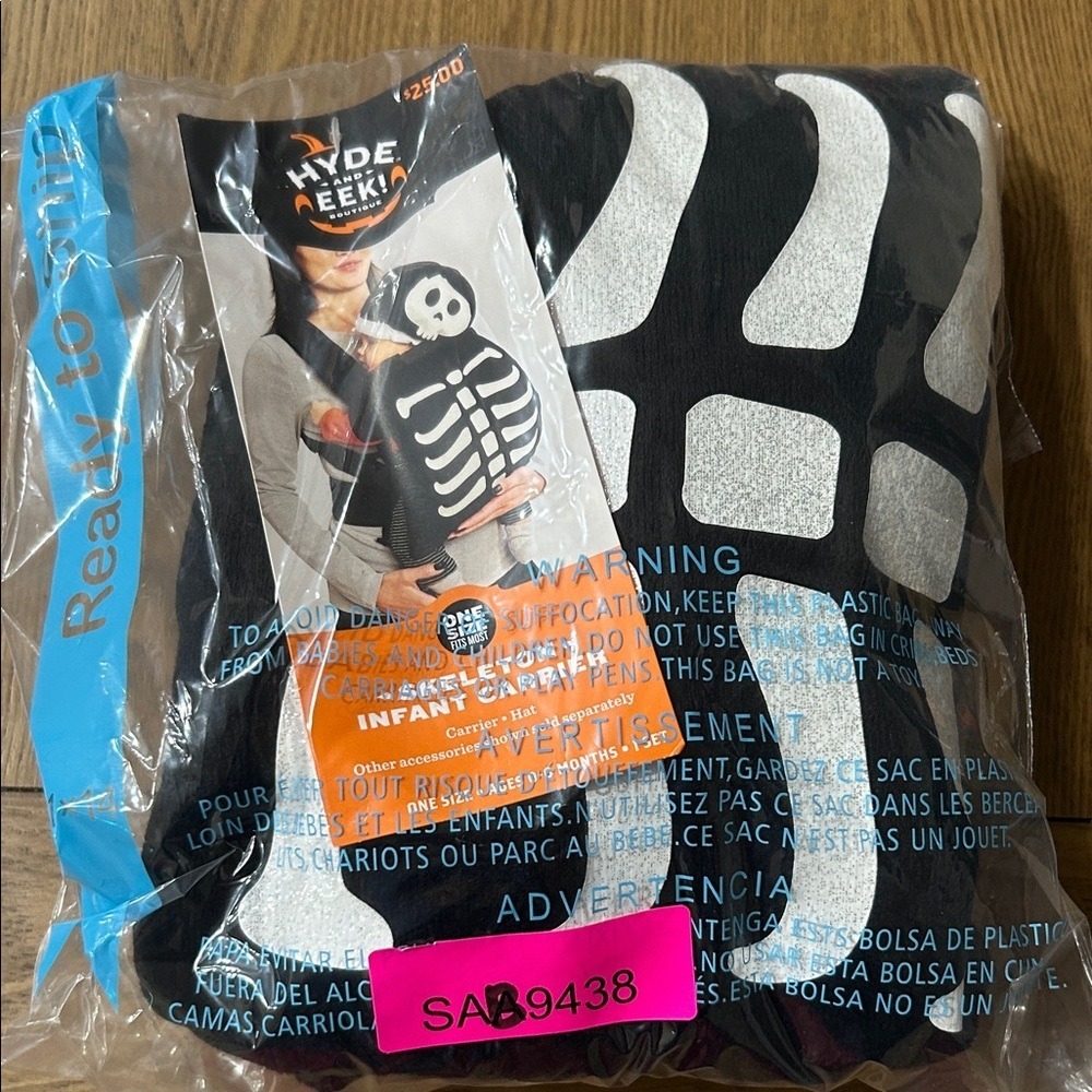 Hyde and Eek! Infant Skeleton Costume in Black and White